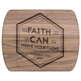 Bible Verse Hardwood Oval Cutting Board - Faith Can Move Mountains ~Matthew 17:20~ Design 19