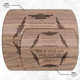 Bible Verse Hardwood Oval Cutting Board - It Shall Not Come Near You ~Psalm 91:7~ Design 3