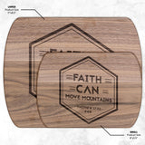 Bible Verse Hardwood Oval Cutting Board - Faith Can Move Mountains ~Matthew 17:20~ Design 19
