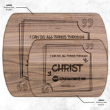 Bible Verse Hardwood Oval Cutting Board - I Can Do All Things Through Christ ~Philippians 4-13~ Design 8