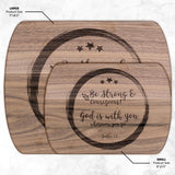 Bible Verse Hardwood Oval Cutting Board - Be Strong & Courageous ~Joshua 1:9~ Design 14
