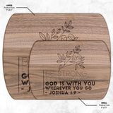 Bible Verse Hardwood Oval Cutting Board - Be Strong & Courageous ~Joshua 1:9~ Design 19