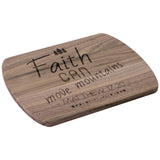 Bible Verse Hardwood Oval Cutting Board - Faith Can Move Mountains ~Matthew 17:20~ Design 15