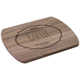 Bible Verse Hardwood Oval Cutting Board - Walk By Faith ~2 Corinthians 5-7~ Design 18