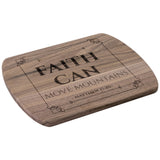 Bible Verse Hardwood Oval Cutting Board - Faith Can Move Mountains ~Matthew 17:20~ Design 14