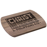 Bible Verse Hardwood Oval Cutting Board - I Can Do All Things Through Christ ~Philippians 4-13~ Design 9