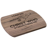 Bible Verse Hardwood Oval Cutting Board - I Can Do All Things Through Christ ~Philippians 4-13~ Design 18