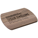 Bible Verse Hardwood Oval Cutting Board - No Evil Shall Befall You ~Psalm 91:10~ Design 3