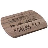 Bible Verse Hardwood Oval Cutting Board - It Shall Not Come Near You ~Psalm 91:7~ Design 6
