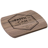 Bible Verse Hardwood Oval Cutting Board - Faith Can Move Mountains ~Matthew 17:20~ Design 19