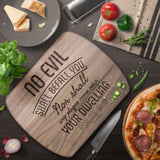 Bible Verse Hardwood Oval Cutting Board - No Evil Shall Befall You ~Psalm 91:10~ Design 5