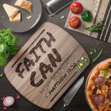 Bible Verse Hardwood Oval Cutting Board - Faith Can Move Mountains ~Matthew 17:20~ Design 16