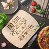 Bible Verse Hardwood Oval Cutting Board - No Evil Shall Befall You ~Psalm 91:10~ Design 5