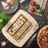 Bible Verse Hardwood Oval Cutting Board - I Can Do All Things Through Christ ~Philippians 4-13~ Design 9