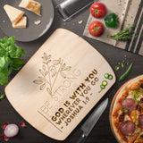 Bible Verse Hardwood Oval Cutting Board - Be Strong & Courageous ~Joshua 1:9~ Design 19