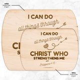 Bible Verse Hardwood Oval Cutting Board - I Can Do All Things Through Christ ~Philippians 4-13~ Design 18
