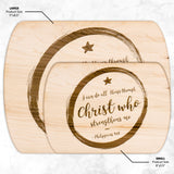 Bible Verse Hardwood Oval Cutting Board - I Can Do All Things Through Christ ~Philippians 4-13~ Design 16