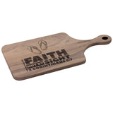 Bible Verse Hardwood Paddle Cutting Board - Walk By Faith ~2 Corinthians 5-7~ Design 2