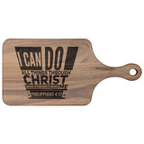 Bible Verse Hardwood Paddle Cutting Board - I Can Do All Things Through Christ ~Philippians 4-13~ Design 5
