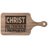 Bible Verse Hardwood Paddle Cutting Board - I Can Do All Things Through Christ ~Philippians 4-13~ Design 9