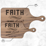 Bible Verse Hardwood Paddle Cutting Board - Faith Can Move Mountains ~Matthew 17:20~ Design 8
