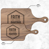 Bible Verse Hardwood Paddle Cutting Board - Faith Can Move Mountains ~Matthew 17:20~ Design 10