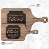 Bible Verse Hardwood Paddle Cutting Board - I Can Do All Things Through Christ ~Philippians 4-13~ Design 4
