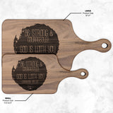Bible Verse Hardwood Paddle Cutting Board - Be Strong & Courageous ~Joshua 1:9~ Design 13