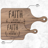 Bible Verse Hardwood Paddle Cutting Board - Faith Can Move Mountains ~Matthew 17:20~ Design 9