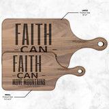 Bible Verse Hardwood Paddle Cutting Board - Faith Can Move Mountains ~Matthew 17:20~ Design 20