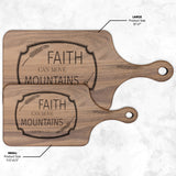 Bible Verse Hardwood Paddle Cutting Board - Faith Can Move Mountains ~Matthew 17:20~ Design 13