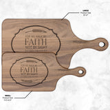 Bible Verse Hardwood Paddle Cutting Board - Walk By Faith ~2 Corinthians 5-7~ Design 18