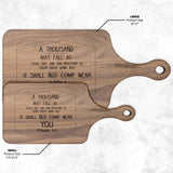 Bible Verse Hardwood Paddle Cutting Board - It Shall Not Come Near You ~Psalm 91:7~ Design 2