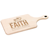 Bible Verse Hardwood Paddle Cutting Board - Walk By Faith ~2 Corinthians 5-7~ Design 5