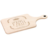 Bible Verse Hardwood Paddle Cutting Board - Walk By Faith ~2 Corinthians 5-7~ Design 16