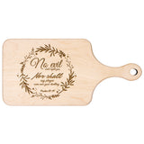Bible Verse Hardwood Paddle Cutting Board - No Evil Shall Befall You ~Psalm 91:10~ Design 10