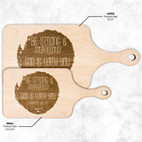 Bible Verse Hardwood Paddle Cutting Board - Be Strong & Courageous ~Joshua 1:9~ Design 13
