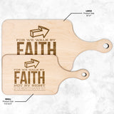 Bible Verse Hardwood Paddle Cutting Board - Walk By Faith ~2 Corinthians 5-7~ Design 5