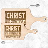 Bible Verse Hardwood Paddle Cutting Board - I Can Do All Things Through Christ ~Philippians 4-13~ Design 9