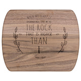 Products Bible Verse Hardwood Oval Cutting Board - Lead Me To The Rock ~Psalm 61:2~ Design 10
