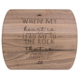 Products Bible Verse Hardwood Oval Cutting Board - Lead Me To The Rock ~Psalm 61:2~ Design 3