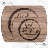 Products Bible Verse Hardwood Oval Cutting Board - God Is The Strength Of My Heart ~Psalm 73:26~ Design 9