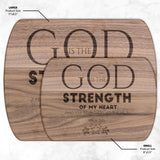 Products Bible Verse Hardwood Oval Cutting Board - God Is The Strength Of My Heart ~Psalm 73:26~ Design 17