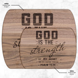 Products Bible Verse Hardwood Oval Cutting Board - God Is The Strength Of My Heart ~Psalm 73:26~ Design 6