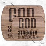 Products Bible Verse Hardwood Oval Cutting Board - God Is The Strength Of My Heart ~Psalm 73:26~ Design 19