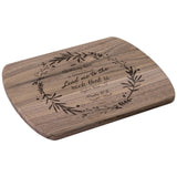 Products Bible Verse Hardwood Oval Cutting Board - Lead Me To The Rock ~Psalm 61:2~ Design 19