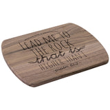 Products Bible Verse Hardwood Oval Cutting Board - Lead Me To The Rock ~Psalm 61:2~ Design 7
