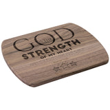 Products Bible Verse Hardwood Oval Cutting Board - God Is The Strength Of My Heart ~Psalm 73:26~ Design 17
