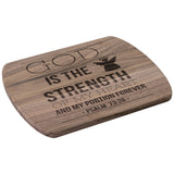 Products Bible Verse Hardwood Oval Cutting Board - God Is The Strength Of My Heart ~Psalm 73:26~ Design 15