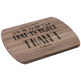 Products Bible Verse Hardwood Oval Cutting Board - Lead Me To The Rock ~Psalm 61:2~ Design 11